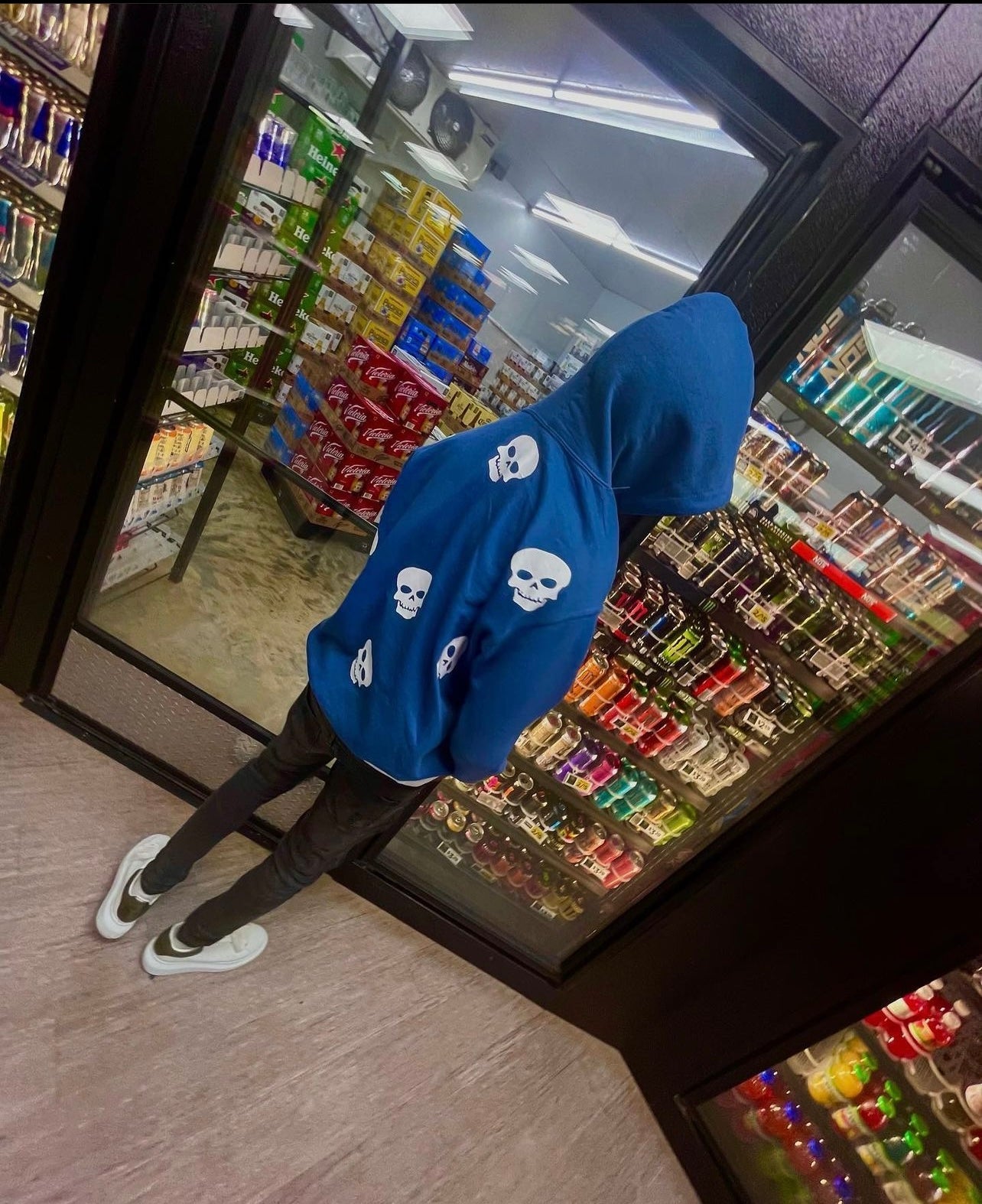 Royal Blue Skull Rhinestone Hoodie